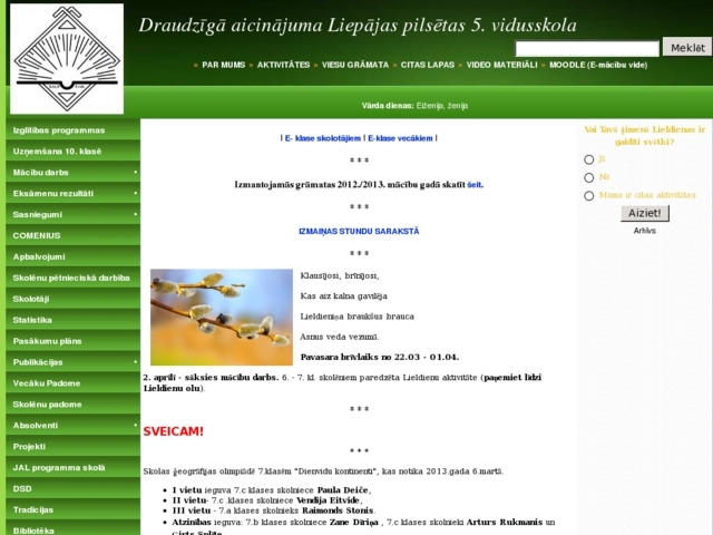 Liepājas pilsētas Draudzīgā aicinājuma 5. vidusskola, 